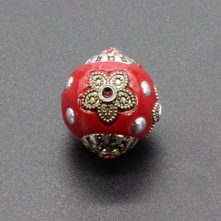 DIY藏饰配件背云隔珠尼泊尔陶泥合金珠15mm*14mm隔件001