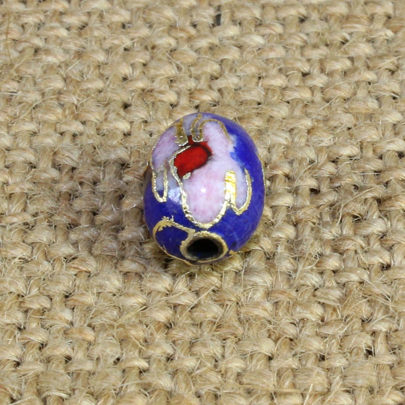 传统铜胎掐丝珐琅佛珠串链饰品配件隔珠景泰蓝磨光7*9蛋珠