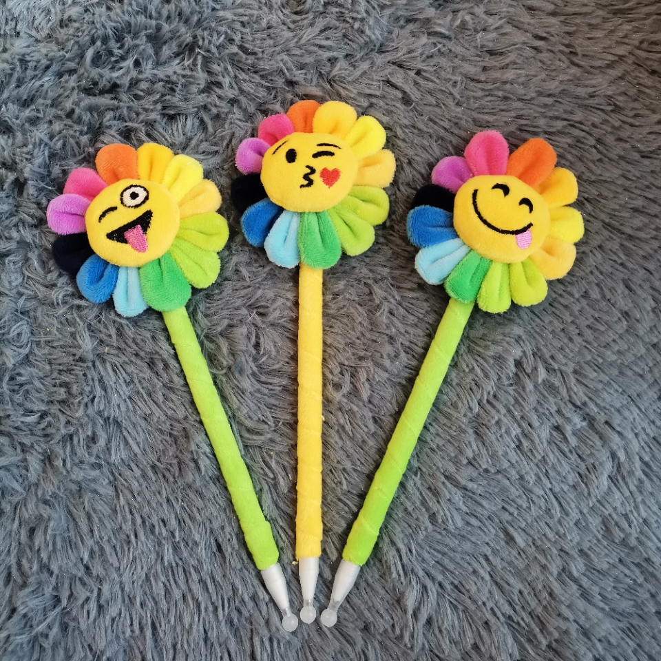 摩登女孩 华晨宇同款太阳花圆珠笔 不同表情混装 批发