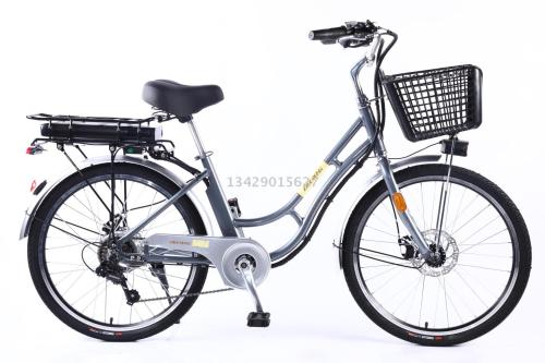 New Cost-Effective 24-Inch Aluminum Alloy Retro Double Curved Lithium Electric Bicycle 36v250w