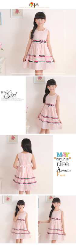 地摊夏季童装女童连衣裙棉糖果色中大儿童公主裙无袖详情3