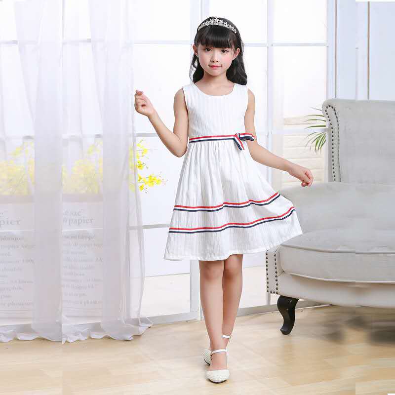 地摊夏季童装女童连衣裙棉糖果色中大儿童公主裙无袖详情6