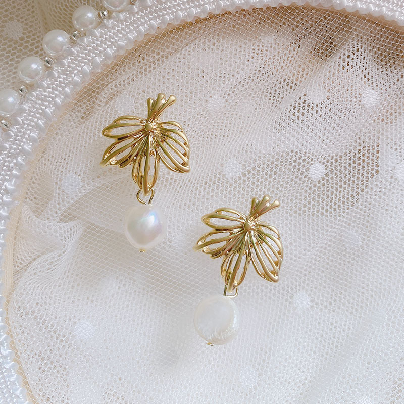 摆摊珍珠耳环海星叶子耳饰银针防过敏时尚东大门百搭ins网红爆款