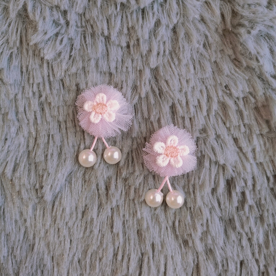 摩登女孩 珍珠可爱花朵儿童耳夹 儿童耳饰 单款混色 批发