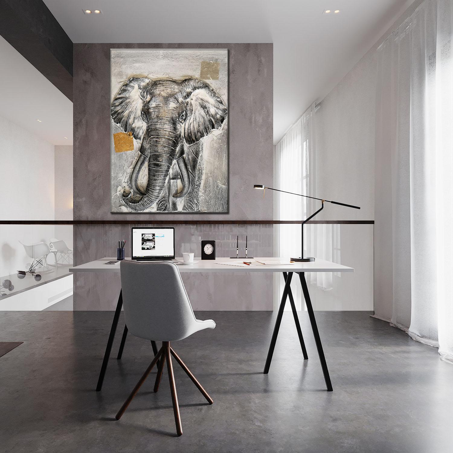 地摊货源3D立体大象吉祥如意画 民宿装饰画酒店式公寓油画无框画