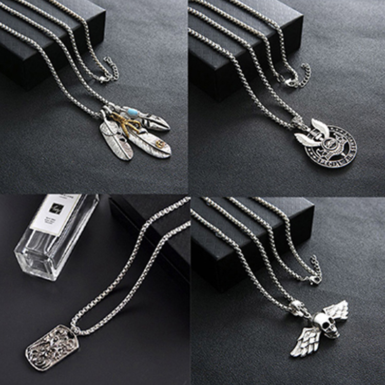 厂家供应日韩复古时尚项链挂件个性百搭毛衣链长款男女配饰饰品