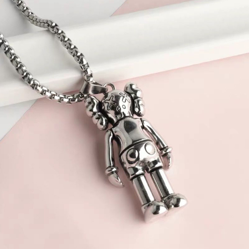 芝麻街公仔不锈钢项链日韩潮牌嘻哈个性男士蹦迪情侣项链女挂饰品