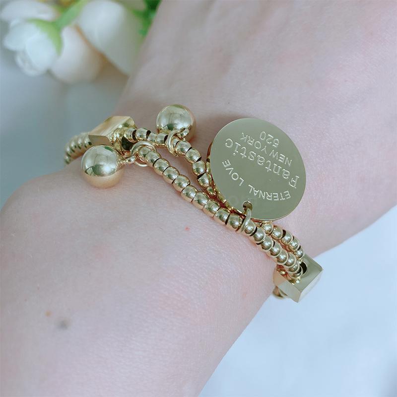 新款2020小玻珠系列经典款八方来财520圆片钛钢手链冷淡风高品质