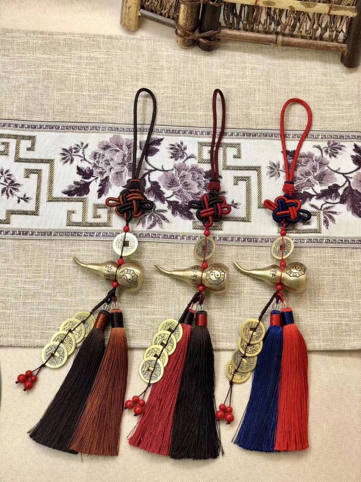 铜葫芦 五帝钱挂件