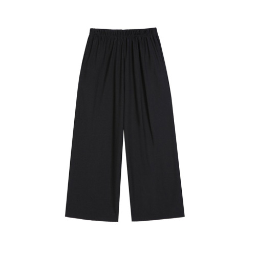 Mother‘s Wide-Leg Pants Loose Large Size Middle-Aged Women‘s Summer Elastic High Waist Middle-Aged and Elderly Pants Thin Cropped Pants