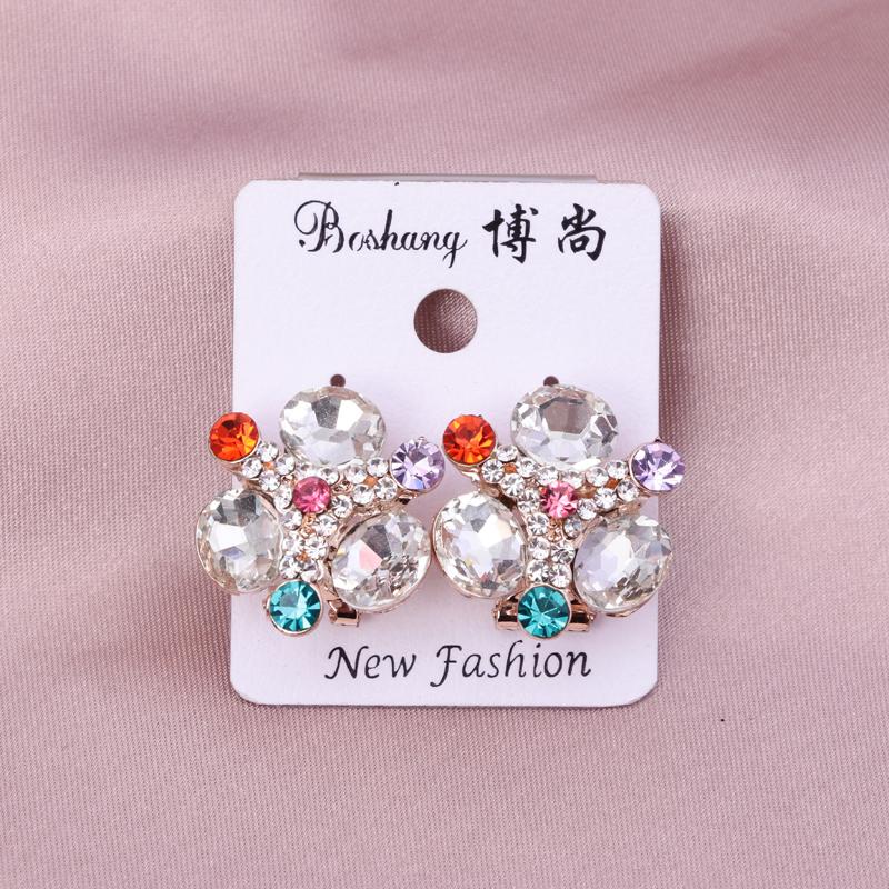 可爱创意各式造型耳饰2020新款夏天清新耳环 INS网红多彩满钻耳扣