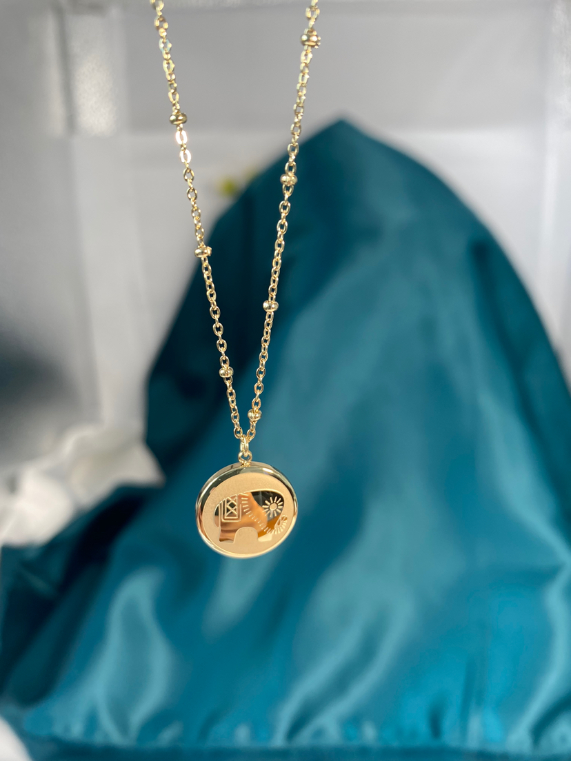 2020新款钛钢14K金项链吉祥小象吊坠夜市热门款厂家直销