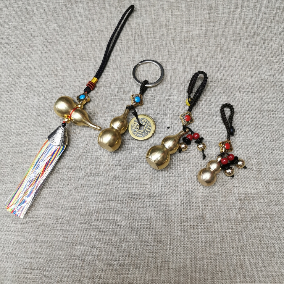 铜葫芦包挂钥匙扣底部可打开楞严咒