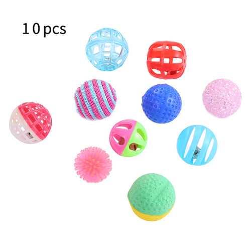 new cat toy ball 10-piece set funny cat play pet products factory direct cross-border wholesale
