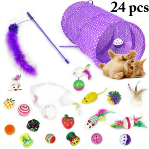pet cat toy set 24-piece factory spot wholesale cross-border