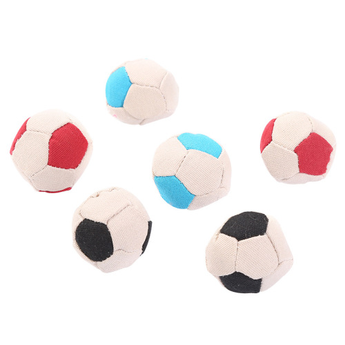 cat toy two-color canvas football with catnip interactive play pet products factory spot wholesale cross-border