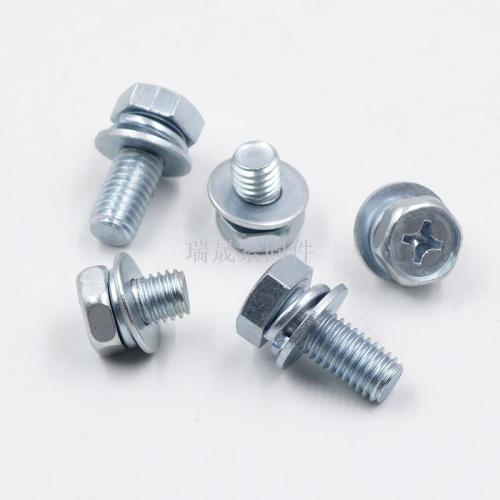 assembling bolts three combined screw cross semicircle head combined screw fastener