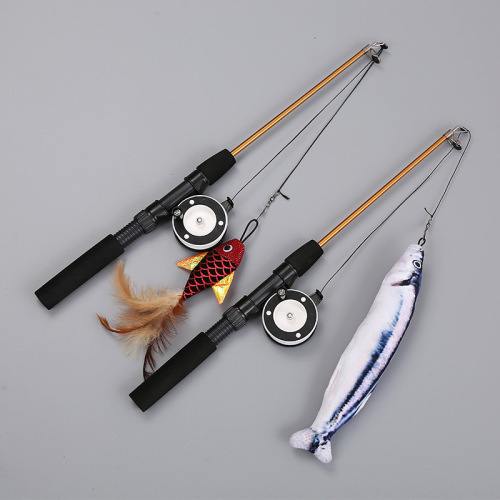 Cat Toy New Cat Teaser Plush Goldfish Fishing Rod Excited Pet Products Manufacturer
