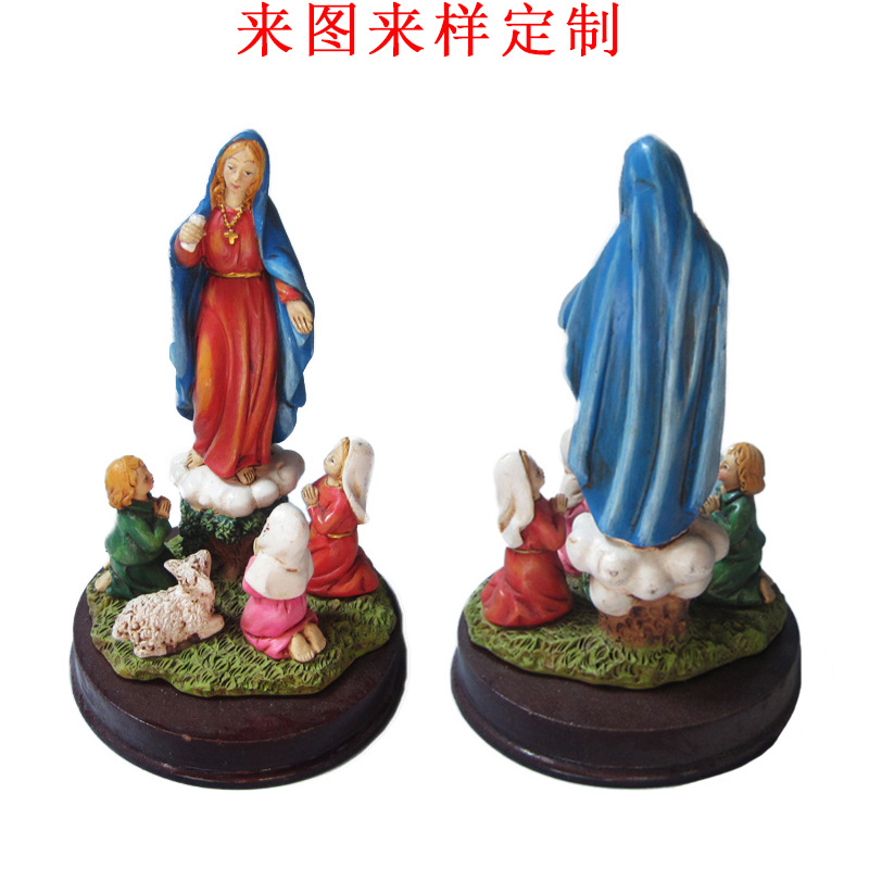 树脂工艺品西方仿真宗教人物雕像 圣女造型摆件 可来图定制批发