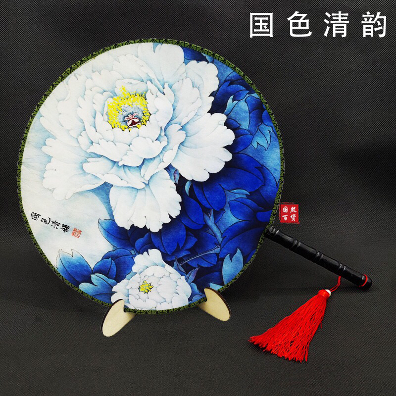 宫女扇子团扇 特价扇子女士舞蹈宫廷圆扇子 布扇绢扇中国风丝绸扇