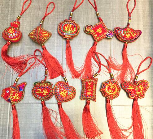 summer vacation big release festival hot selling festive pendant chinese knot ping an fu embroidery sachet tassel sachet ornaments