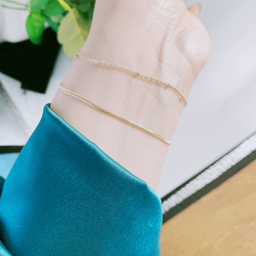 2020新款钛钢电镀18K金手链简约大气百搭时尚款