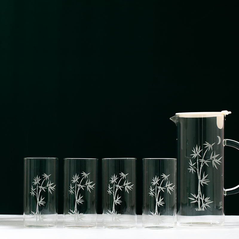 透明玻璃冷水壶套装大容量鸭嘴凉水壶五件套促销实用礼品