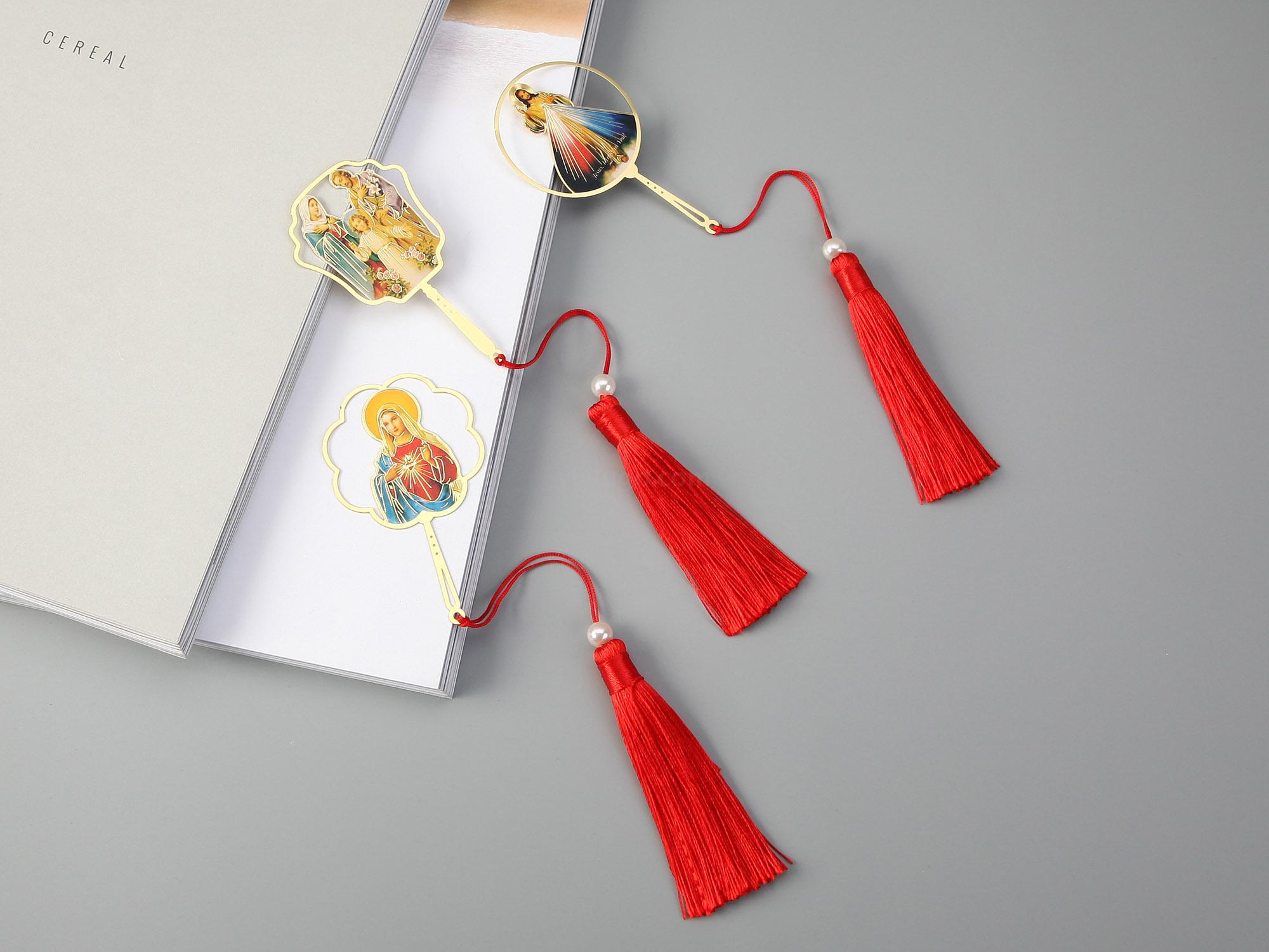 金属书签中国风古风团扇彩印蚀刻镂空黄铜材质文艺礼品定制 书签