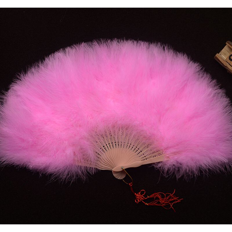 跳舞广场舞扇子仙气网红旗袍走秀舞蹈扇白色羽毛扇子古风折扇