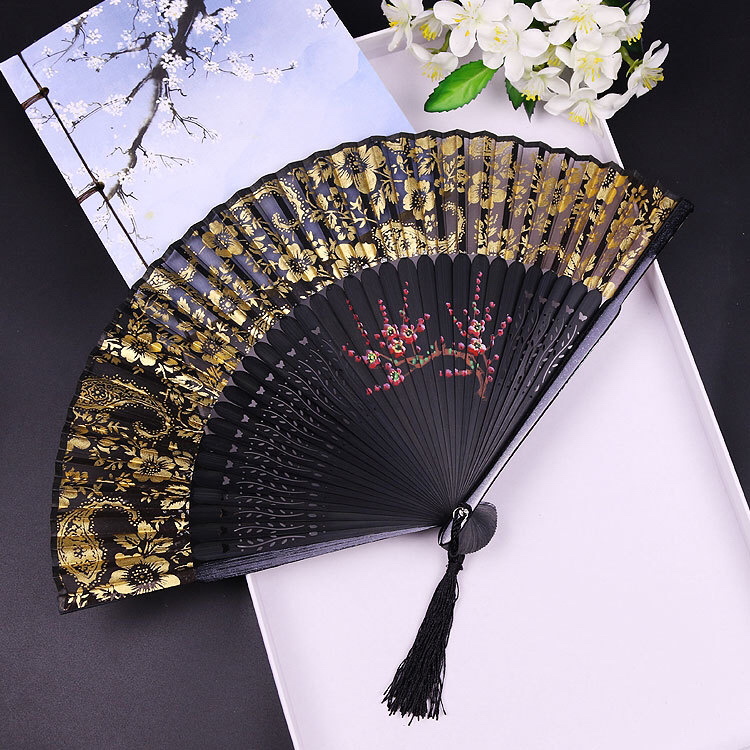 手绘画蕾丝女扇子