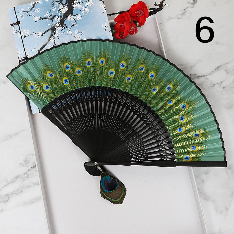 孔雀尾竹扇子