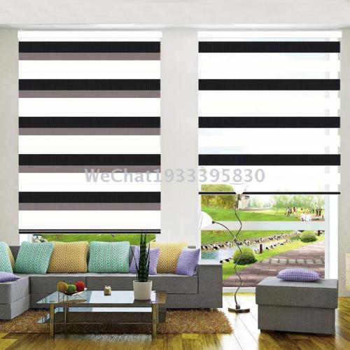 Factory Direct Sales Two-Color Rainbow Plain Soft Gauze Curtain Office Roller Shutter Office Living Room Balcony Home Curtain
