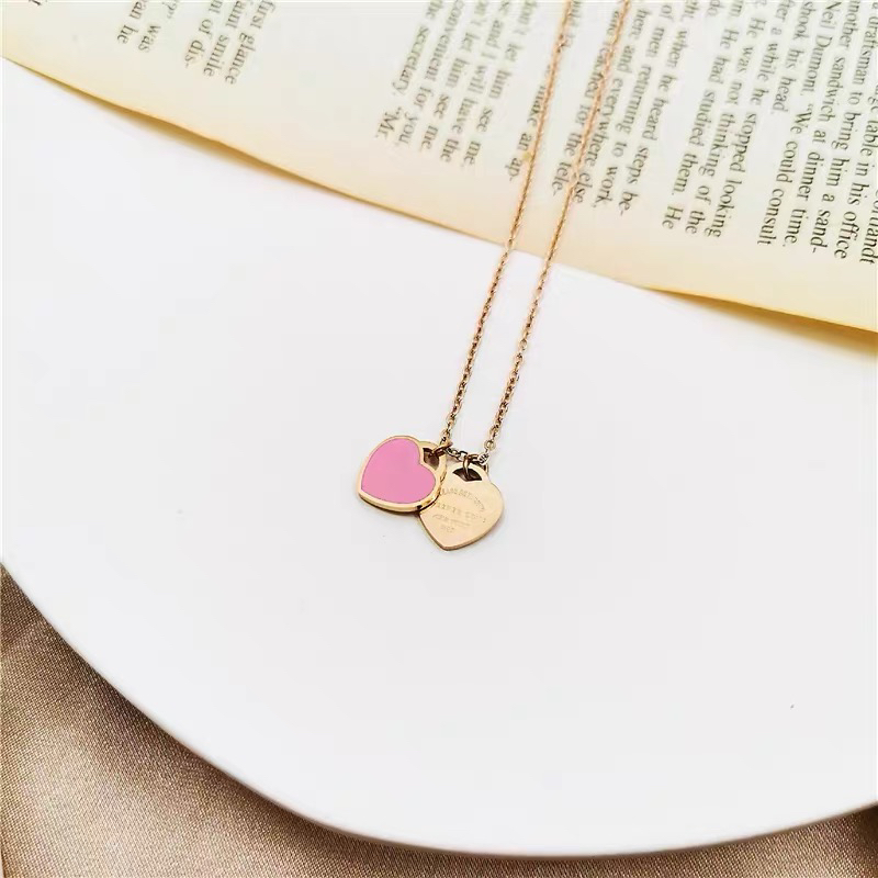 韩国东大门经典款爱心钛钢项链百搭时尚潮流厂家直销摆摊货源