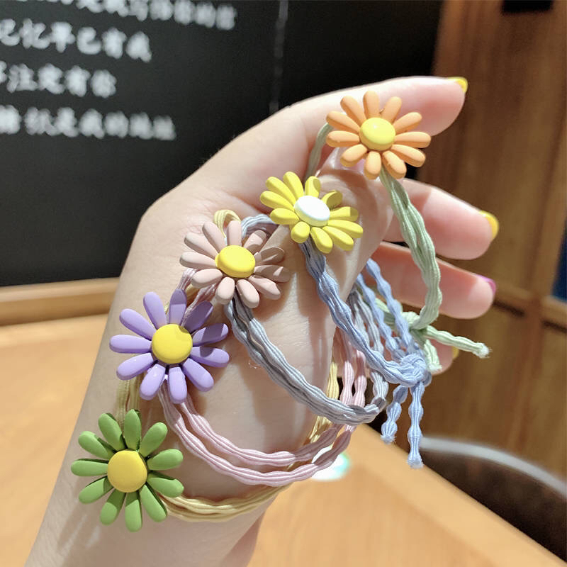 扎发皮筋小雏菊头绳简约韩版发绳可爱森系发圈头饰品女孩地摊爆款