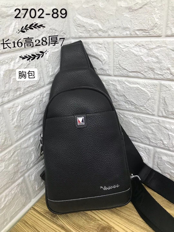 品牌牛皮胸包男韩版斜挎包休闲牛津布小包背包单肩包男包胸前包潮