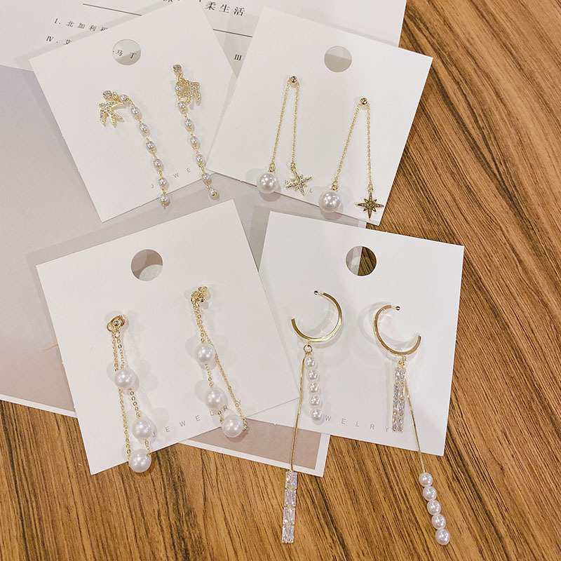 新款珍珠时尚银针防过敏耳环耳饰耳线东大门摆地摊爆个性女长批发