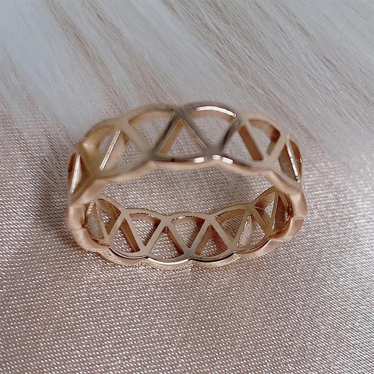 新款ins风镂空镀金戒指简约设计韩国个性气质潮人食指戒凹形时髦