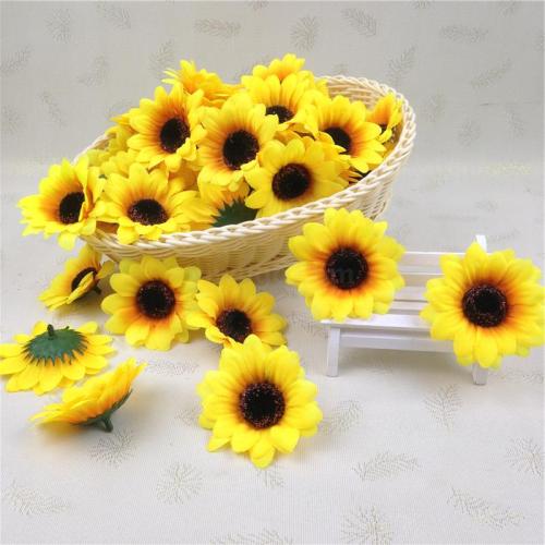 wholesale diy artificial flower handmade sunflower silk flower cloth flower chrysanthemum yang flower fake flower head