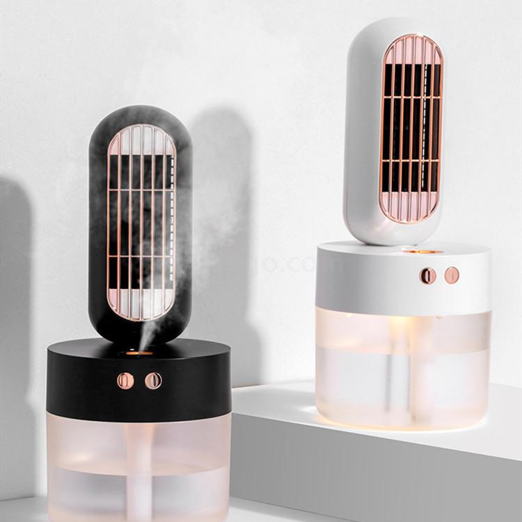 创意新款加湿器风扇喷雾家用加湿usb充电便携小型桌面加湿小风扇