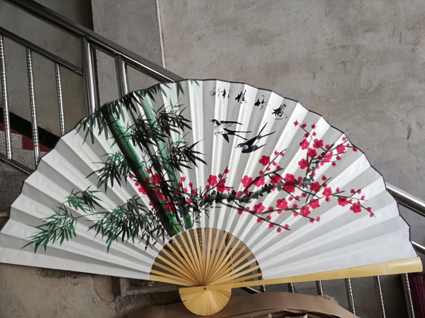 悬挂持久不变形*鸿运当头*超大挂扇玄关客厅壁挂装饰工艺大折扇子