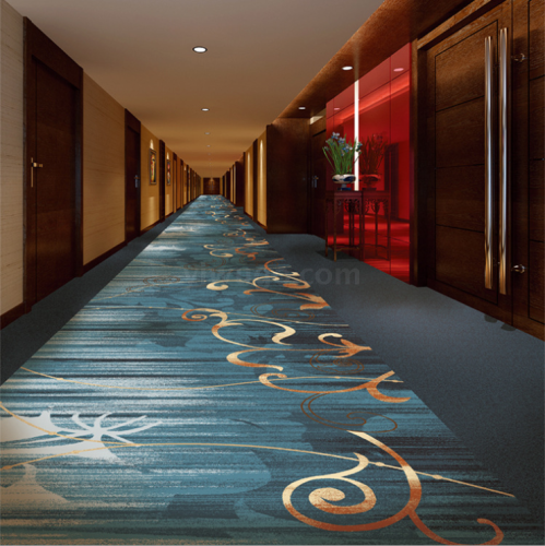Xincheng New Chinese 3D HD Printing Full-Shop Hotel Channel Polyester Printing Customizable Splicing Corridor Carpet 