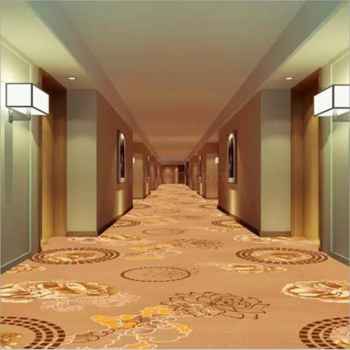 Xincheng 700G Classic Little Yellow Flower Polyester Full-Shop Printed Hotel Channel Carpet HD Printing Carpet