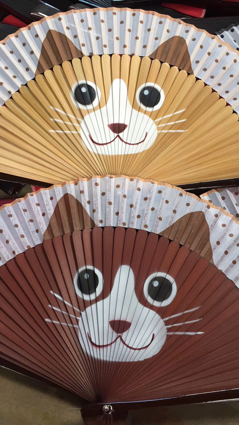 复古风汉服扇子女式随身喷绘折扇中国风夏季便携小巧流苏折扇