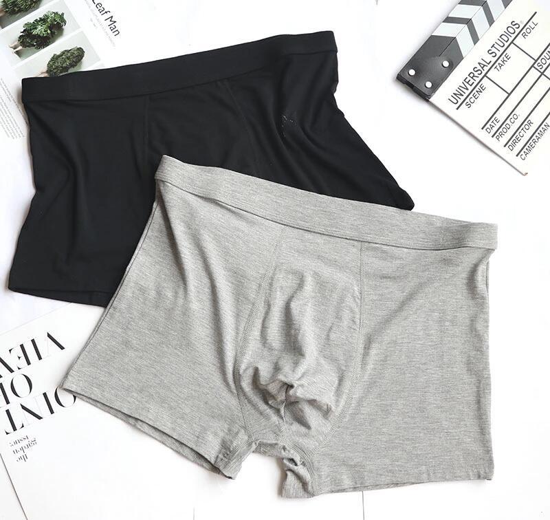 新款内裤 莫代尔纯色男士平角裤竹纤维舒适透气加大码四角内裤