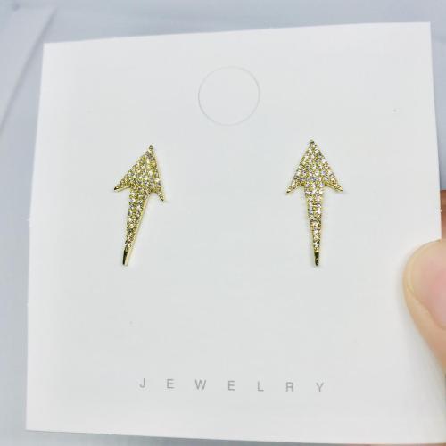 new stall hot faded earrings women‘s full diamond niche 14k real gold electroplated earrings popular online