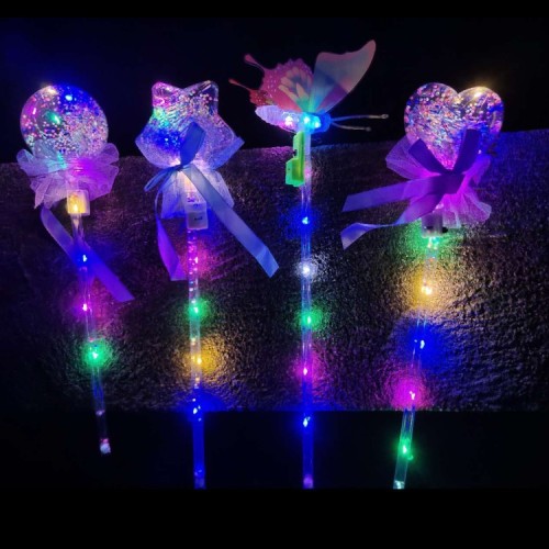 * children stall new exotic new led flash fairy stick luminous wave ball star ball magic stick toys