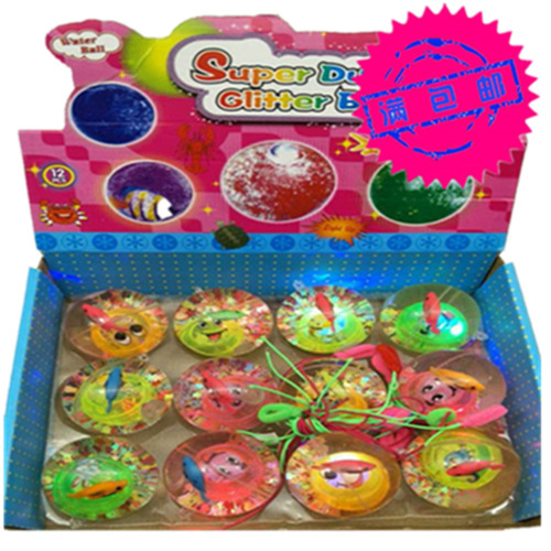 hot selling toys 5.5 flash elastic ball with rope luminous crystal ball luminous children‘s toys yiwu
