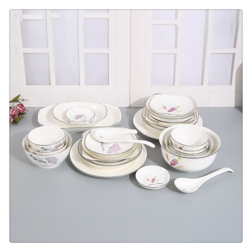 nordic simple combination cute fresh creative family ceramic tableware bowl and plates set home online celebrity