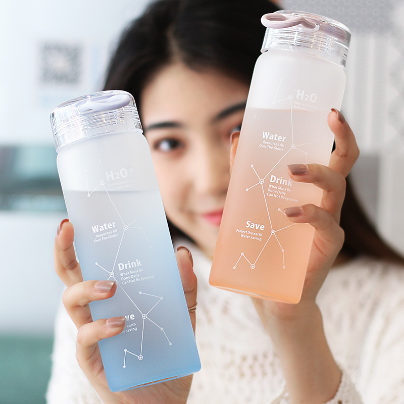 厂家直销渐变磨砂玻璃水杯时尚简约玻璃杯子批发便携星语磨砂杯子