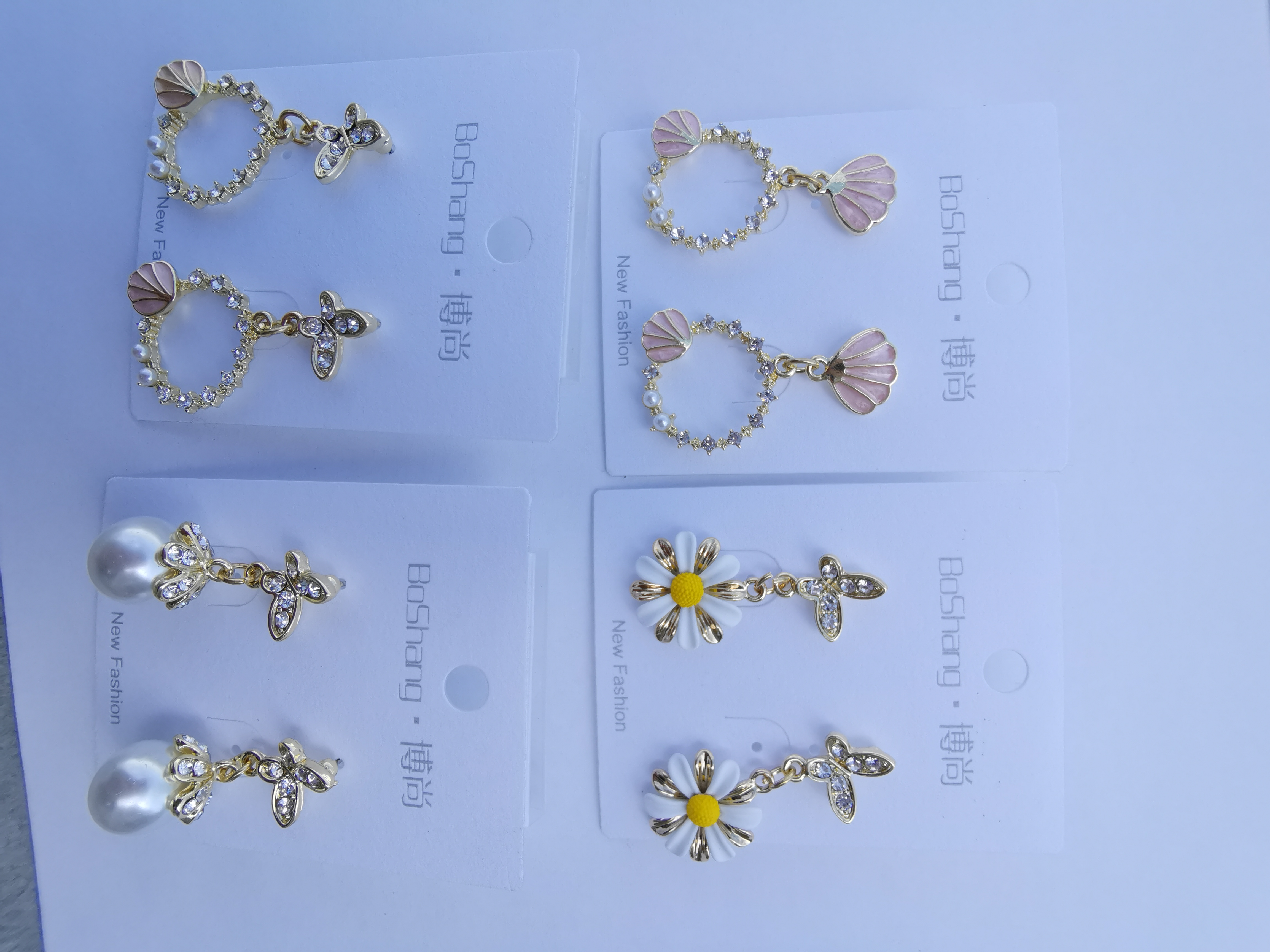 S925银针个性创意OL耳环滴油珍珠气质耳坠韩版可爱耳饰